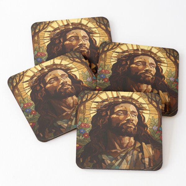 Item preview, Stained Glass Jesus with Crown of Thorns designed and sold by emmanuelsilve.