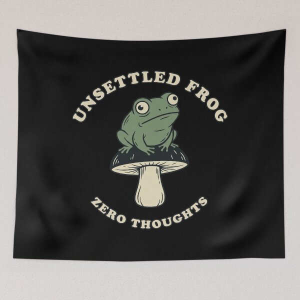 Item preview, Unsettled Frog Zero Thoughts | Cute Cottagecore Meme designed and sold by Akio Saiko.