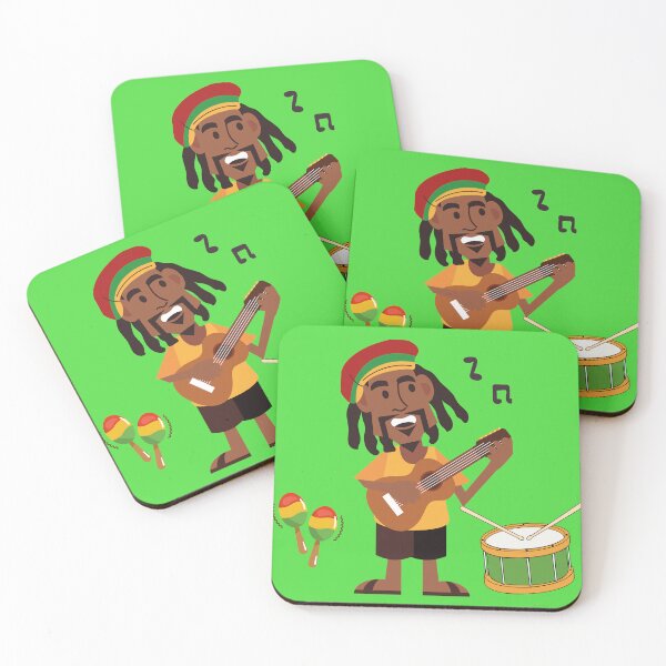 Item preview, Jamaican Reggae Guitar Player Cartoon – Rasta Music Vibes Illustration designed and sold by KingdomDesigns2.