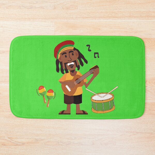 Item preview, Jamaican Reggae Guitar Player Cartoon – Rasta Music Vibes Illustration designed and sold by KingdomDesigns2.