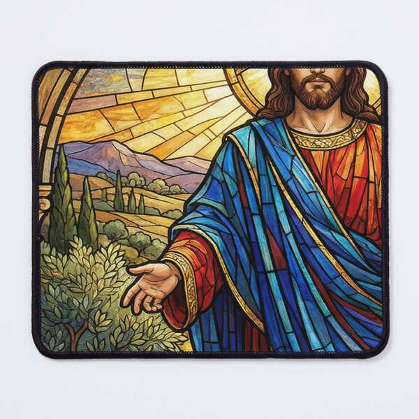 Item preview, Stained Glass Jesus in Landscape designed and sold by emmanuelsilve.
