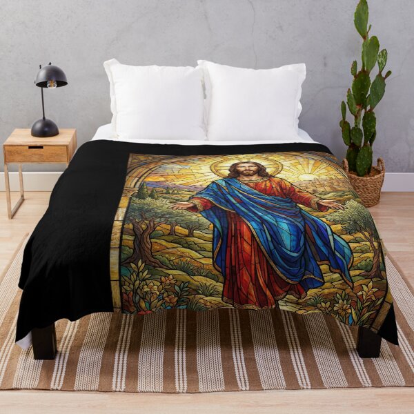 Item preview, Stained Glass Jesus in Landscape designed and sold by emmanuelsilve.