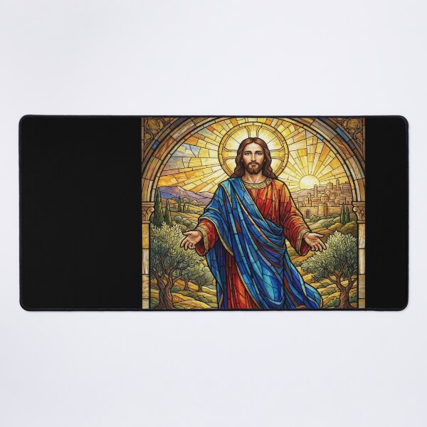 Item preview, Stained Glass Jesus in Landscape designed and sold by emmanuelsilve.