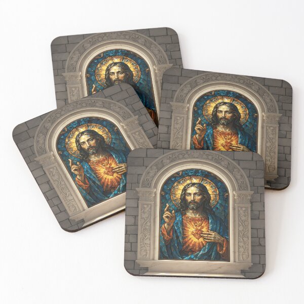 Item preview, Stained Glass Jesus Christ Portrait designed and sold by emmanuelsilve.