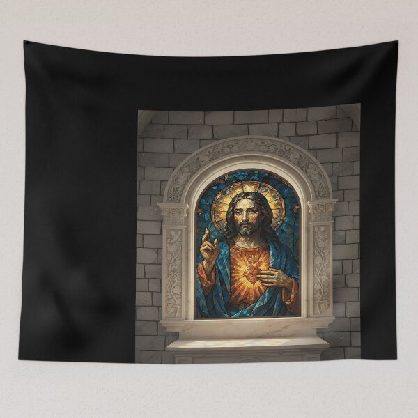 Item preview, Stained Glass Jesus Christ Portrait designed and sold by emmanuelsilve.
