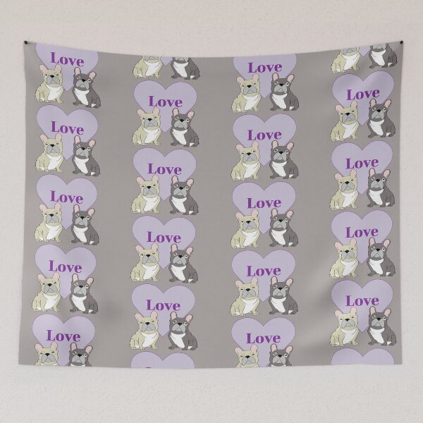 Item preview, Purple Love French Bulldog Duo designed and sold by Mountain-Point.
