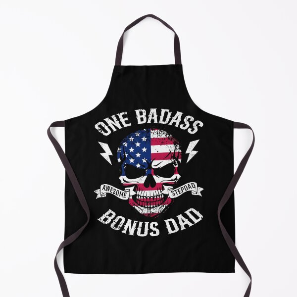 Item preview, One Badass Bonus Stepdad Birthday Step Dad vintage skull American Flag designed and sold by Inspirational Messages .