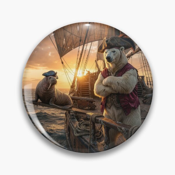 Item preview, Polar Bear Pirate Makes Walrus Walk the Plank designed and sold by Tridentulus.