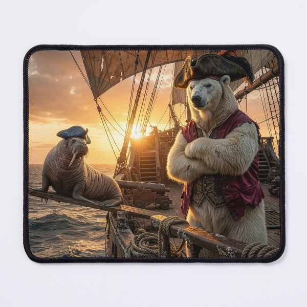Item preview, Polar Bear Pirate Makes Walrus Walk the Plank designed and sold by Tridentulus.