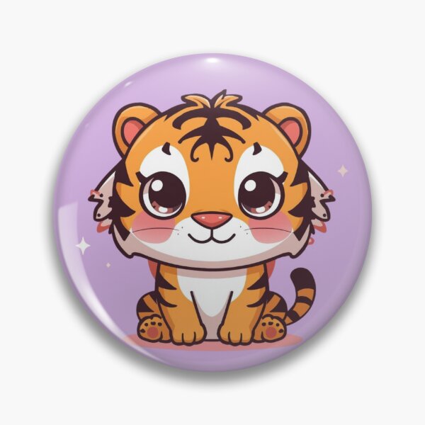Item preview, Cute Kawaii Baby Tiger - Adorable Chibi Tiger with Big Eyes Cartoon Design designed and sold by CandyKissDgtl.