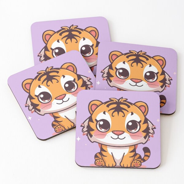 Item preview, Cute Kawaii Baby Tiger - Adorable Chibi Tiger with Big Eyes Cartoon Design designed and sold by CandyKissDgtl.