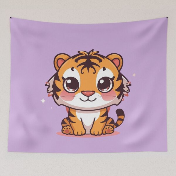 Item preview, Cute Kawaii Baby Tiger - Adorable Chibi Tiger with Big Eyes Cartoon Design designed and sold by CandyKissDgtl.
