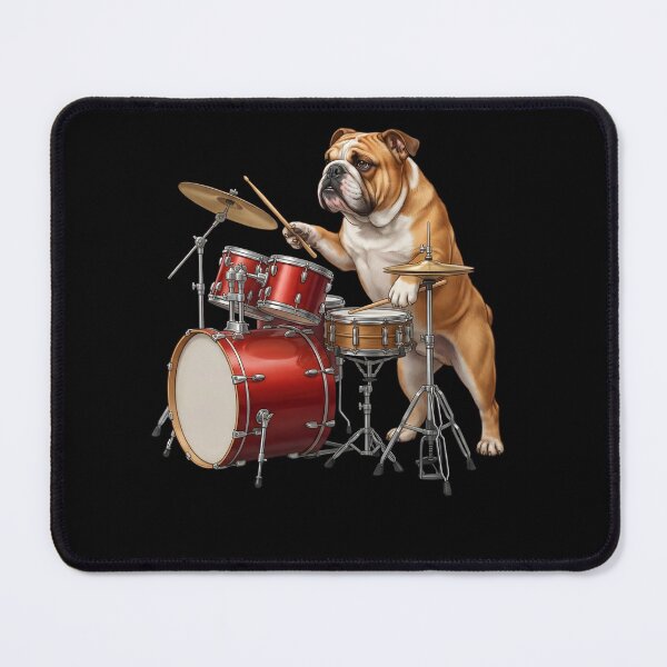 Item preview, Bulldog Playing Drum Kit Drummer Dog Lover designed and sold by TerryConnells.