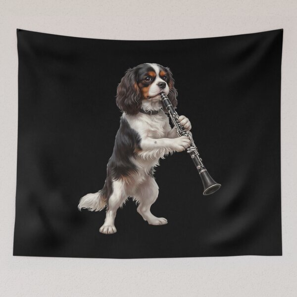 Item preview, Cavalier King Charles Spaniel Playing Clarinet Player Clarinetist Dog Lover designed and sold by TerryConnells.