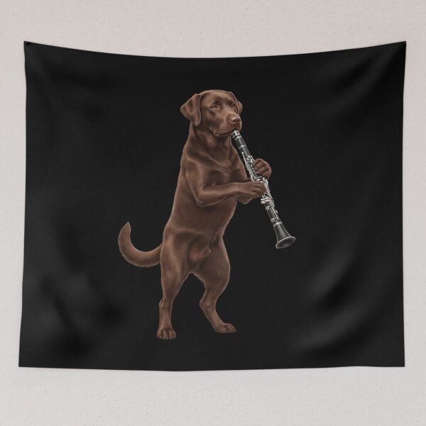 Item preview, Chocolate Labrador Retriever Playing Clarinet Player Clarinetist Dog Lover designed and sold by TerryConnells.