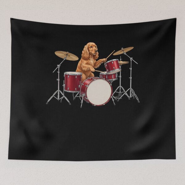 Item preview, Cocker Spaniel Playing Drum Kit Drummer Dog Lover designed and sold by TerryConnells.