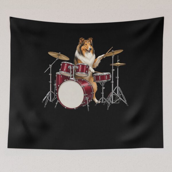 Item preview, Collie Playing Drum Kit Drummer Dog Lover designed and sold by TerryConnells.