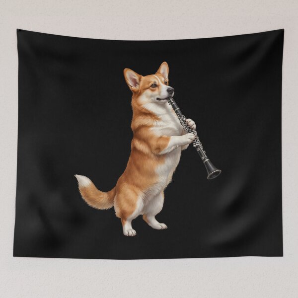 Item preview, Corgi Playing Clarinet Player Clarinetist Dog Lover designed and sold by TerryConnells.