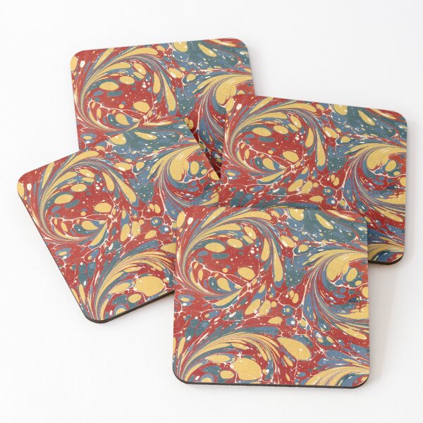 Item preview, Red Multicolor Italian Marble designed and sold by foxtailvintage.