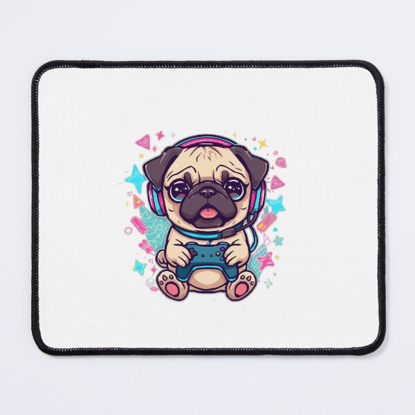 Artikelvorschau, Cute Pug Gamer Neon entworfen und verkauft von A-F-M.