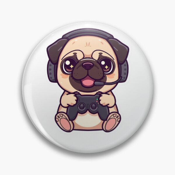 Artikelvorschau, Cute Pug Gamer entworfen und verkauft von A-F-M.