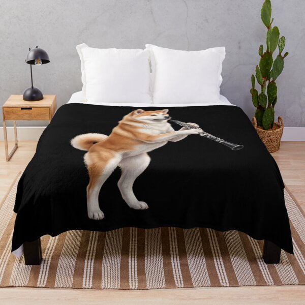 Item preview, Akita Playing Oboe Player Oboist Dog Lover designed and sold by DoodleTortle.