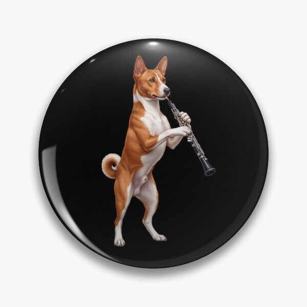 Item preview, Basenji Playing Oboe Player Oboist Dog Lover designed and sold by DoodleTortle.