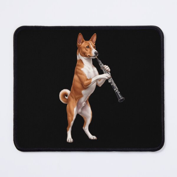 Item preview, Basenji Playing Oboe Player Oboist Dog Lover designed and sold by DoodleTortle.