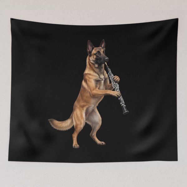 Item preview, Belgian Malinois Playing Oboe Player Oboist Dog Lover designed and sold by DoodleTortle.