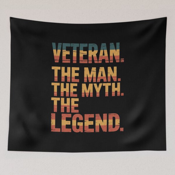 Item preview, Veteran. The Man. The Myth. The Legend. Military Soldier Armed Forces Service Member Gift designed and sold by CORJIDOG-ART.