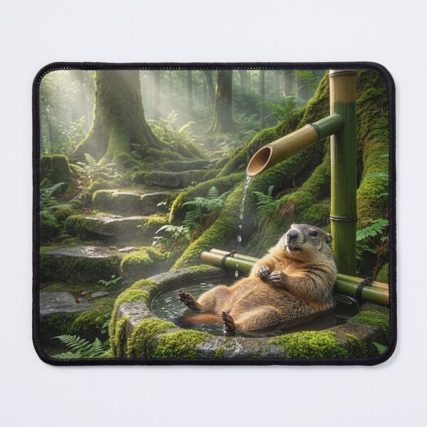 Item preview, Groundhog Bathes in Shishi Odoshi Fountain designed and sold by Tridentulus.