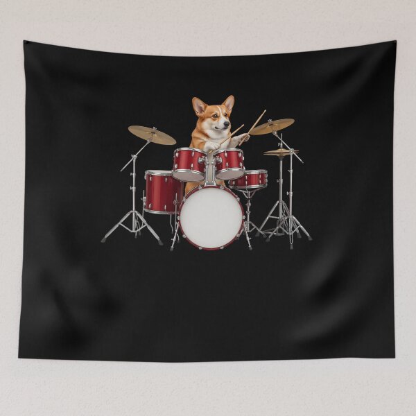 Item preview, Corgi Playing Drum Kit Drummer Dog Lover designed and sold by TerryConnells.