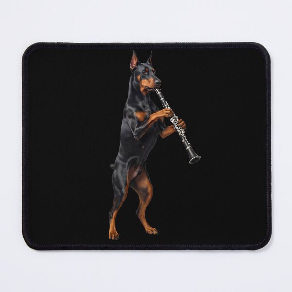 Item preview, Doberman Pinscher Playing Clarinet Player Clarinetist Dog Lover designed and sold by TerryConnells.