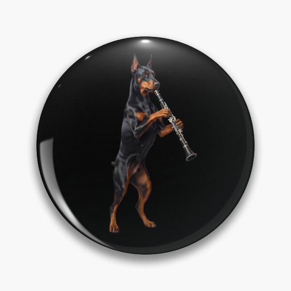 Item preview, Doberman Pinscher Playing Clarinet Player Clarinetist Dog Lover designed and sold by TerryConnells.