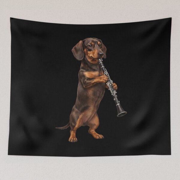 Item preview, Dachshund Playing Clarinet Player Clarinetist Dog Lover designed and sold by TerryConnells.
