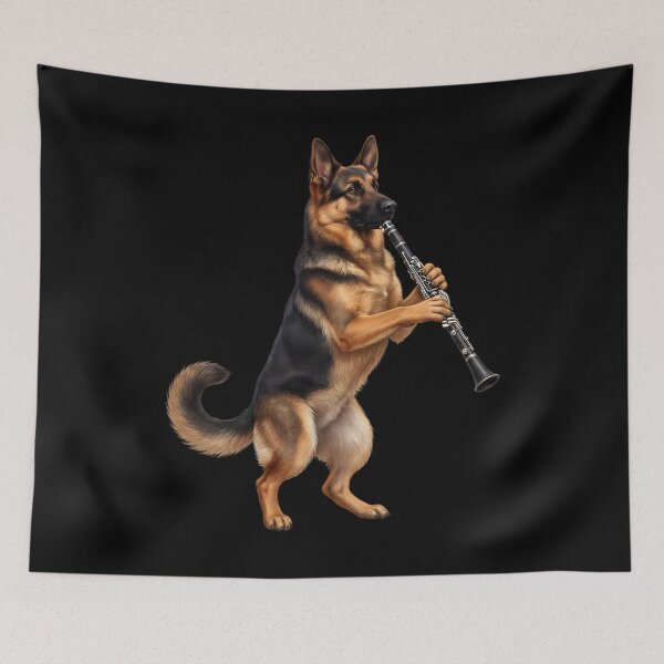Item preview, German Shepherd Playing Clarinet Player Clarinetist Dog Lover designed and sold by TerryConnells.