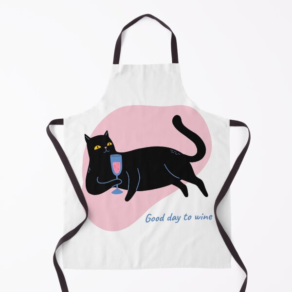 Item preview, Good Day to Wine with Cute Black Cat - Wine and Cats Lover designed and sold by siempredesign.