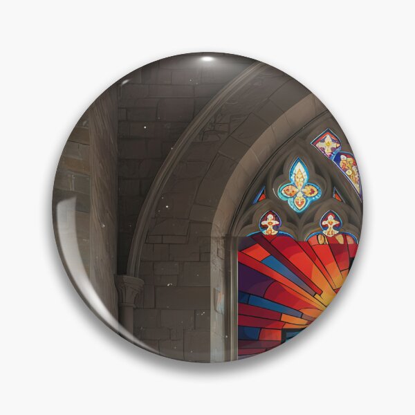 Item preview, Church Interior with Stained Glass Cross designed and sold by karybaquetu10.