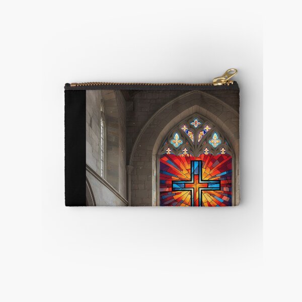 Item preview, Church Interior with Stained Glass Cross designed and sold by karybaquetu10.