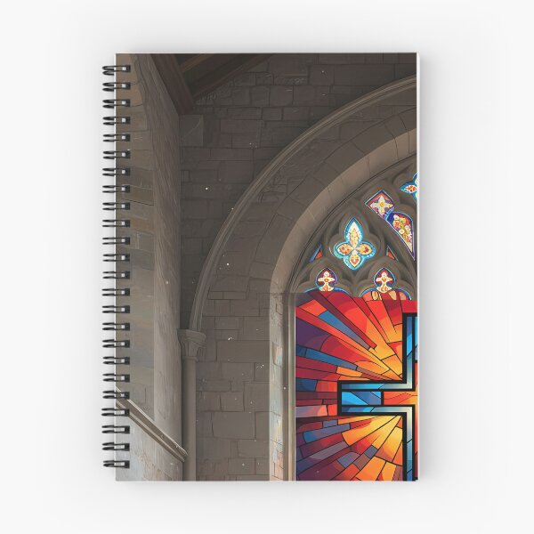Item preview, Church Interior with Stained Glass Cross designed and sold by karybaquetu10.