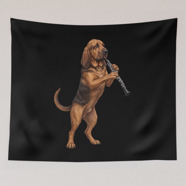 Item preview, Bloodhound Playing Oboe Player Oboist Dog Lover designed and sold by DoodleTortle.