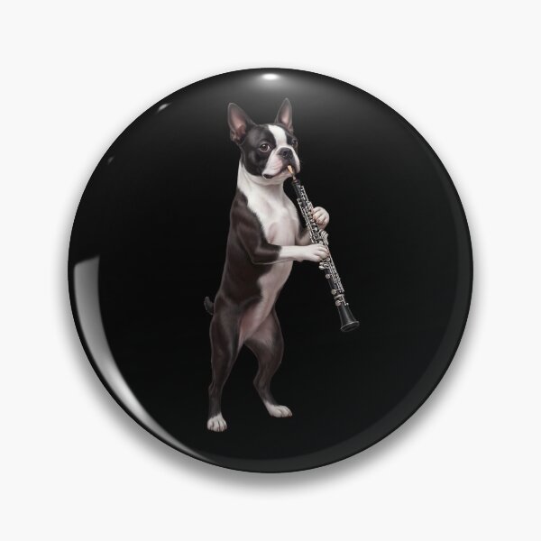Item preview, Boston Terrier Playing Oboe Player Oboist Dog Lover designed and sold by DoodleTortle.