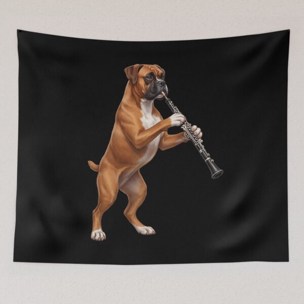 Item preview, Boxer Dog Playing Oboe Player Oboist Dog Lover designed and sold by DoodleTortle.