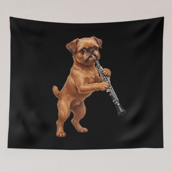 Item preview, Brussels Griffon Playing Oboe Player Oboist Dog Lover designed and sold by DoodleTortle.