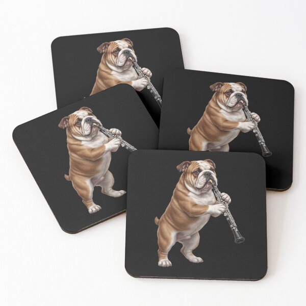Item preview, Bulldog Playing Oboe Player Oboist Dog Lover designed and sold by DoodleTortle.