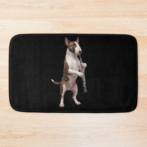 Item preview, Bull Terrier Playing Oboe Player Oboist Dog Lover designed and sold by DoodleTortle.