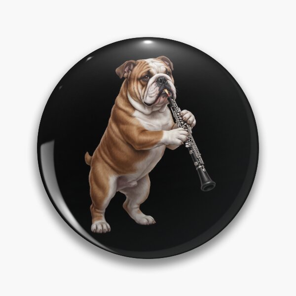 Item preview, Bulldog Playing Oboe Player Oboist Dog Lover designed and sold by DoodleTortle.