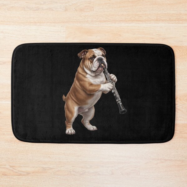 Item preview, Bulldog Playing Oboe Player Oboist Dog Lover designed and sold by DoodleTortle.