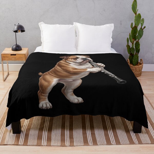 Item preview, Bulldog Playing Oboe Player Oboist Dog Lover designed and sold by DoodleTortle.