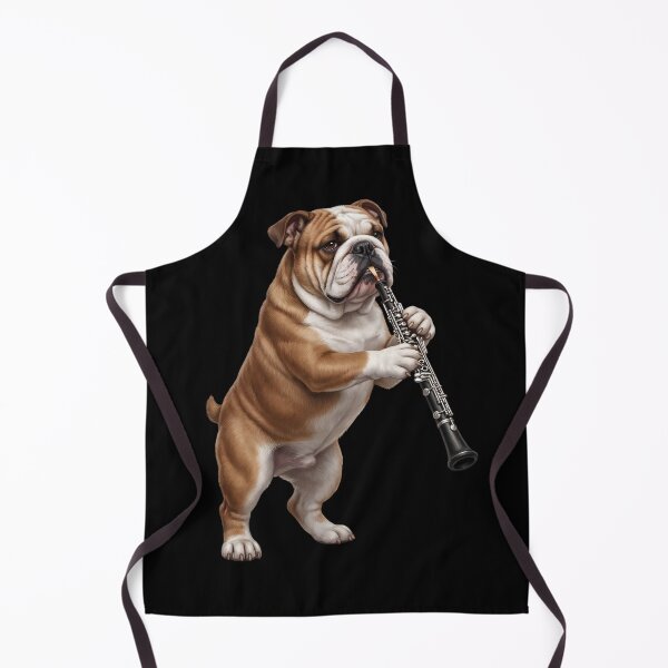 Item preview, Bulldog Playing Oboe Player Oboist Dog Lover designed and sold by DoodleTortle.